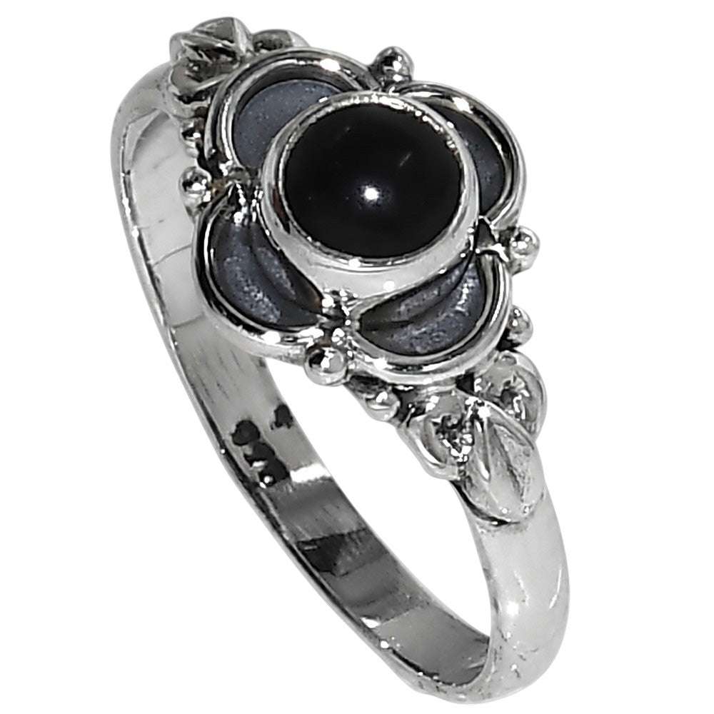 Black Onyx 925 Sterling Silver Ring Jewelry Size-14 SR01556