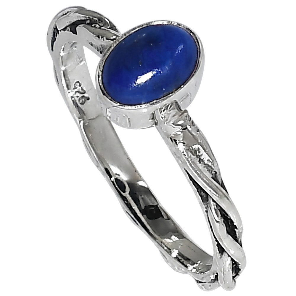 Lapis Lazuli 925 Sterling Silver Ring Jewelry Size-17 SR01558