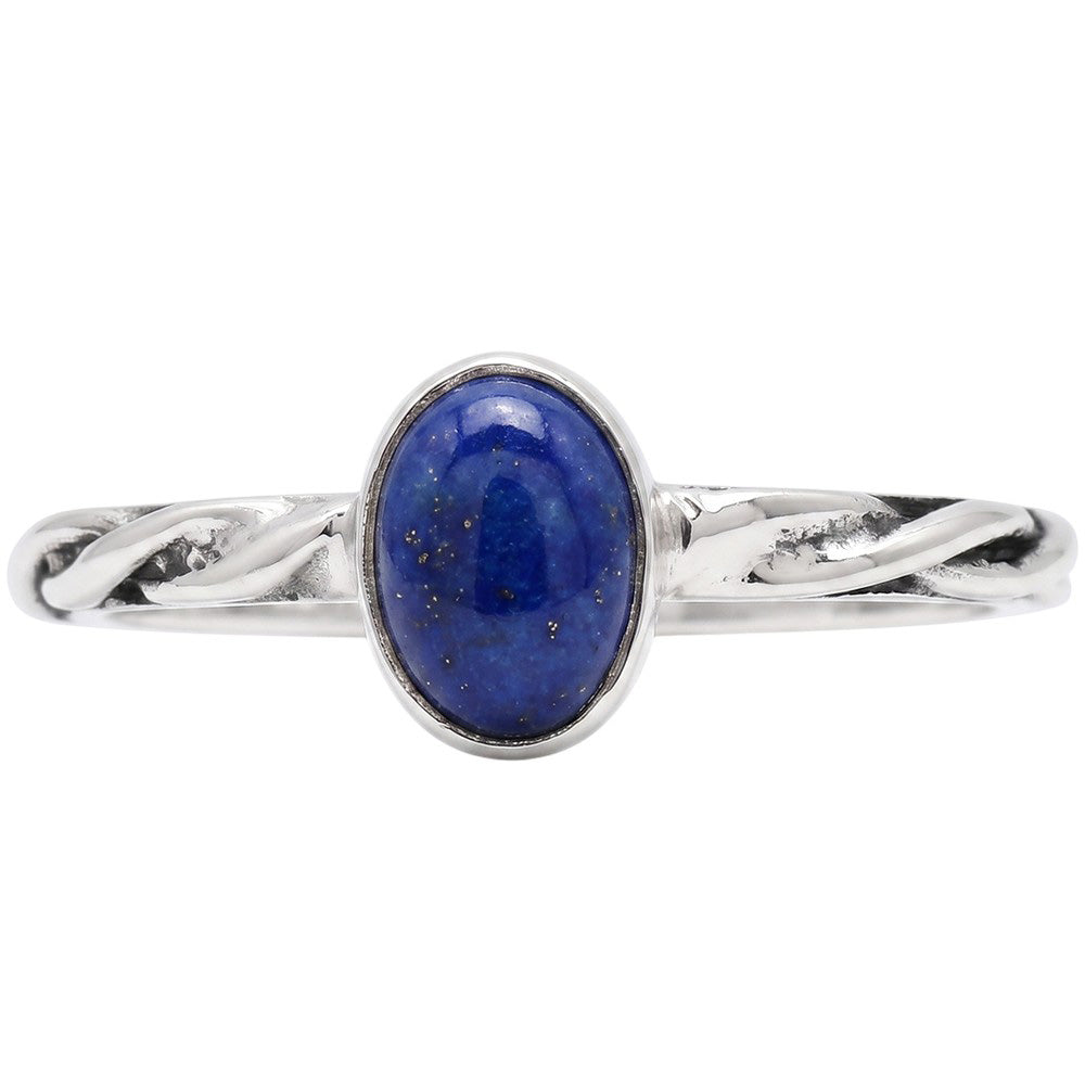 Lapis Lazuli 925 Sterling Silver Ring Jewelry Size-17 SR01558