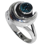 Crescent Moon - London Blue Topaz 925 Sterling Silver Ring Jewelry Size-17 SR01563