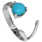 Adjustable - Sleeping Beauty Turquoise 925 Sterling Silver Ring Jewelry Size-12 SR01566