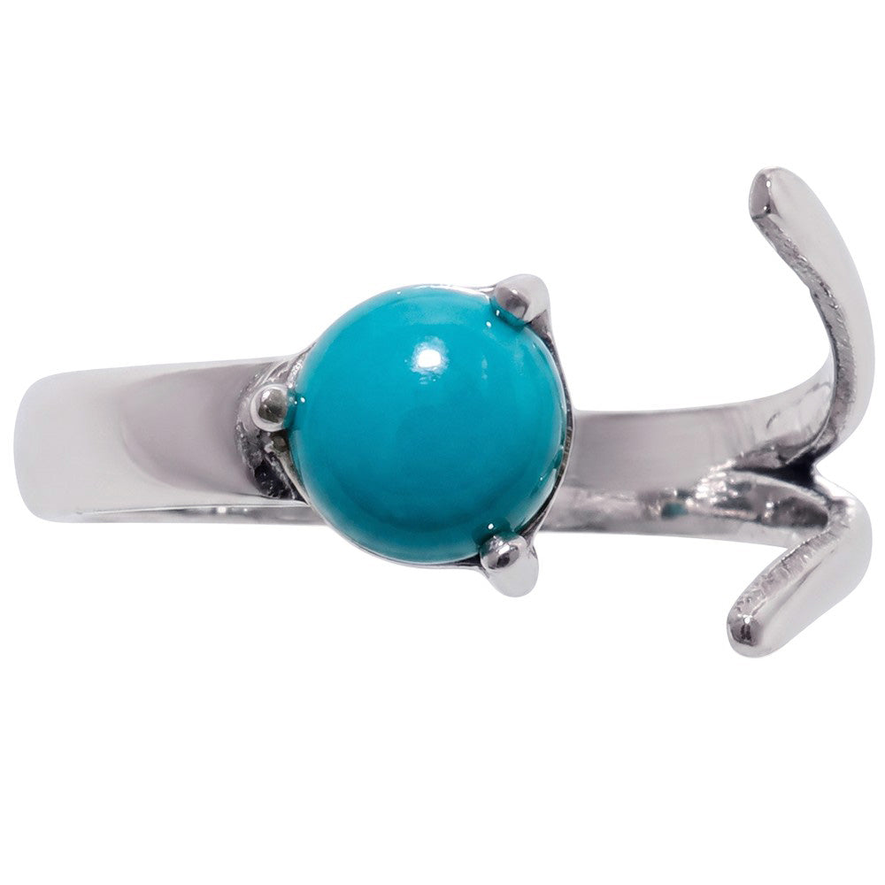 Adjustable - Sleeping Beauty Turquoise 925 Sterling Silver Ring Jewelry Size-12 SR01566