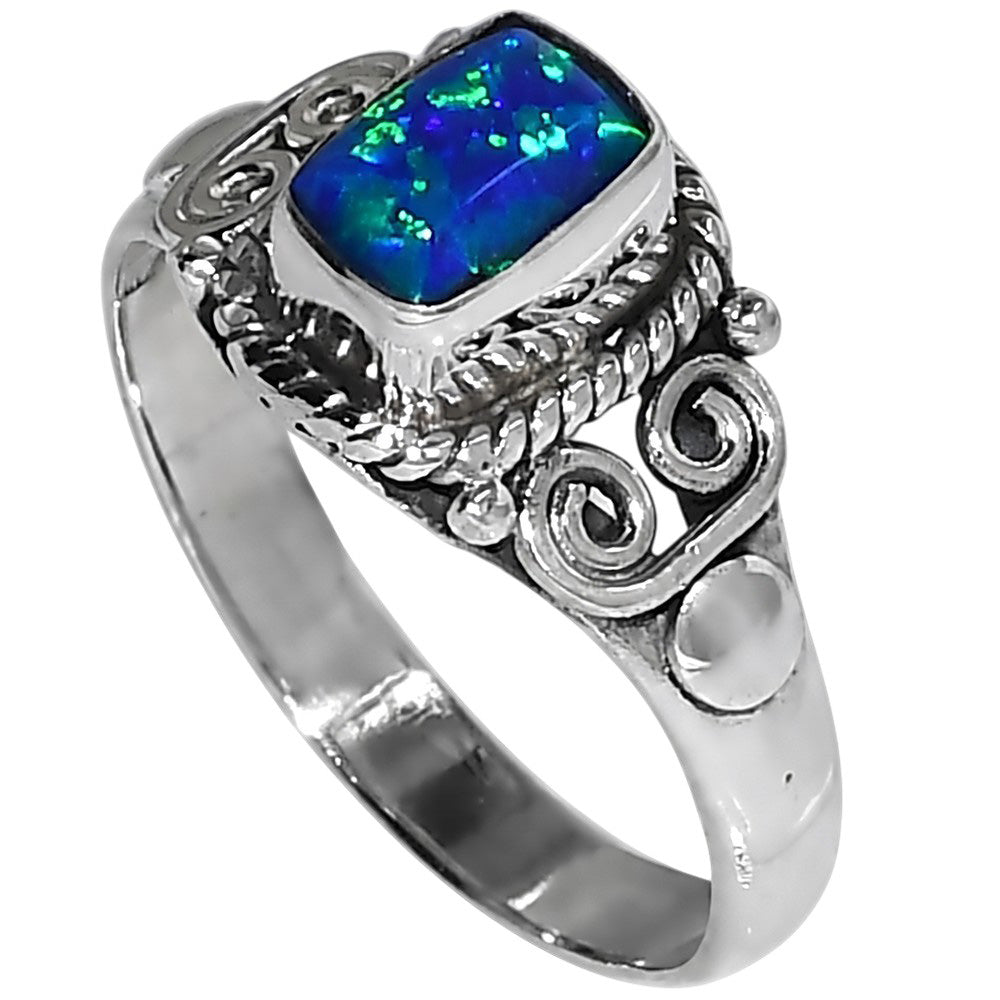 Fire Opal 925 Sterling Silver Ring Jewelry Size-16 SR01570