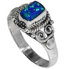 Fire Opal 925 Sterling Silver Ring Jewelry Size-16 SR01570