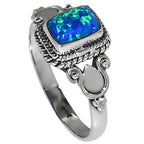 Fire Opal 925 Sterling Silver Ring Jewelry Size-14 SR01571