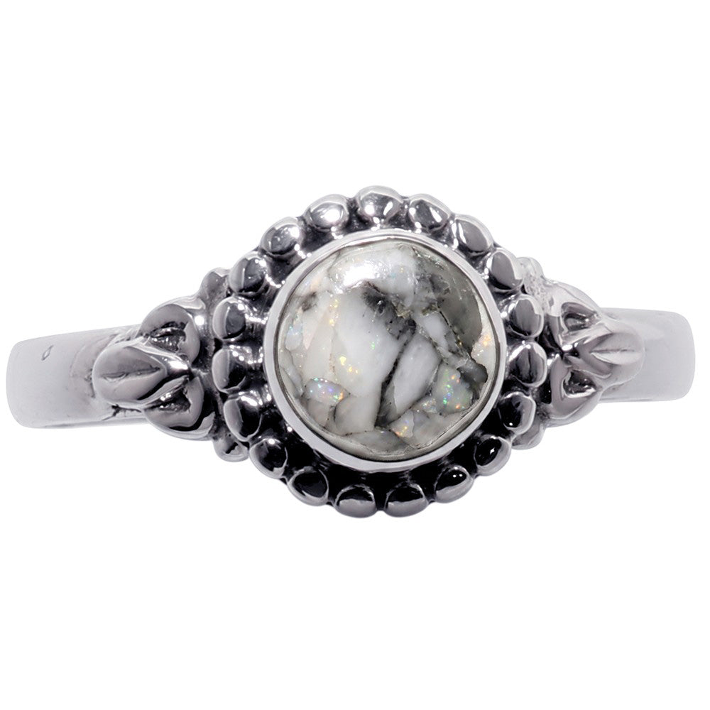 Authentic White Buffalo Turquoise Nevada 925 Sterling Silver Ring Jewelry Size-20 SR01572