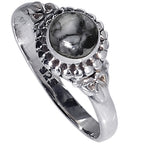Authentic White Buffalo Turquoise Nevada 925 Sterling Silver Ring Jewelry Size-20 SR01572