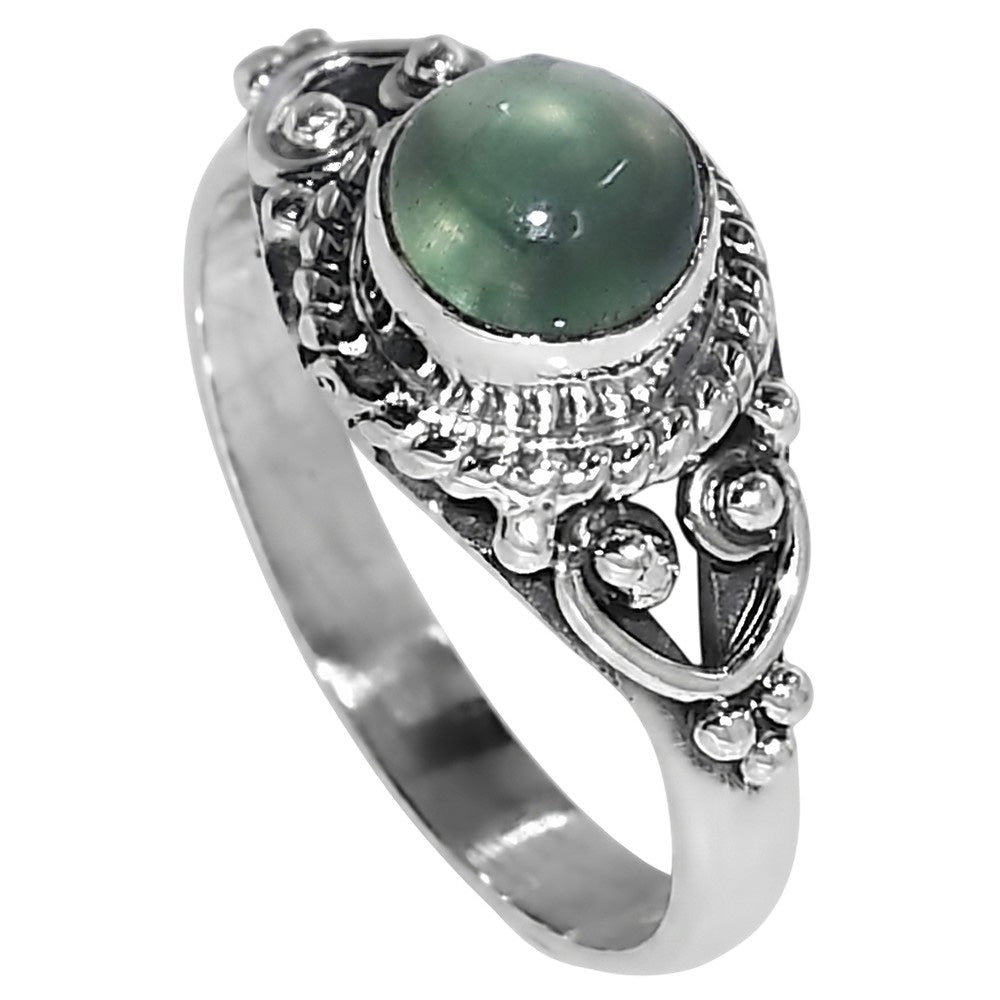 Prehnite 925 Sterling Silver Ring Jewelry Size-12 SR01574