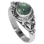 Prehnite 925 Sterling Silver Ring Jewelry Size-12 SR01574