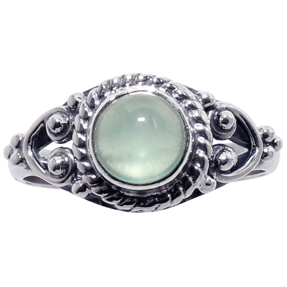 Prehnite 925 Sterling Silver Ring Jewelry Size-12 SR01574
