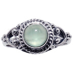 Prehnite 925 Sterling Silver Ring Jewelry Size-12 SR01574