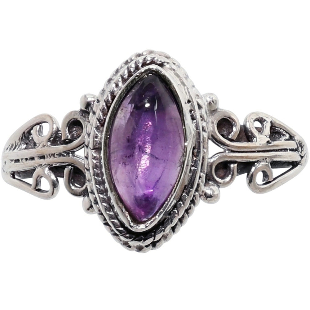 African Amethyst 925 Sterling Silver Ring Jewelry Size-17 SR01575