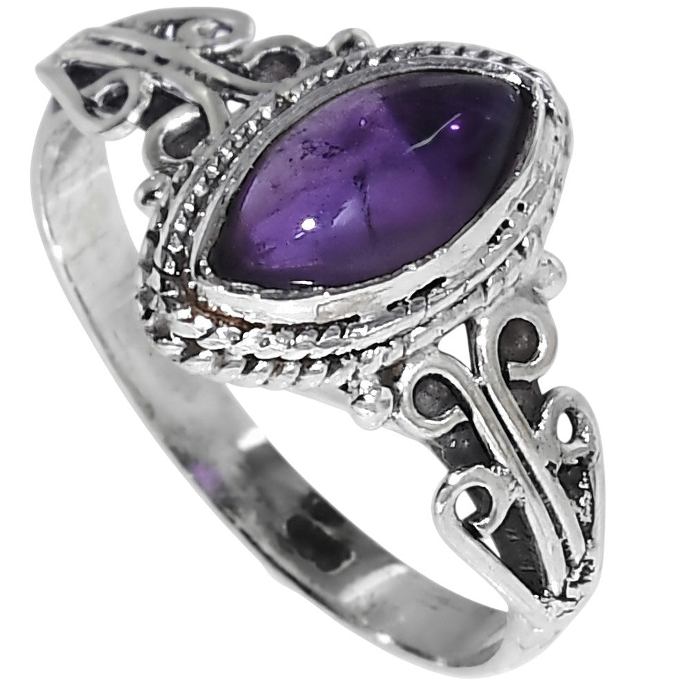 African Amethyst 925 Sterling Silver Ring Jewelry Size-17 SR01575