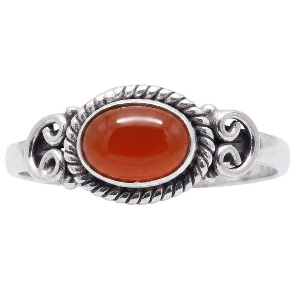 Carnelian 925 Sterling Silver Ring Jewelry Size-17 SR01576
