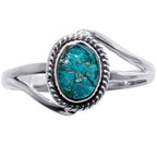 Blue Apatite Rough 925 Sterling Silver Ring Jewelry Size-23 SR01577