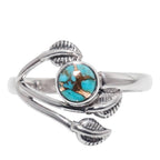 Copper Blue Turquoise 925 Sterling Silver Ring Jewelry Size-20 SR01581