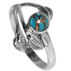 Copper Blue Turquoise 925 Sterling Silver Ring Jewelry Size-20 SR01581
