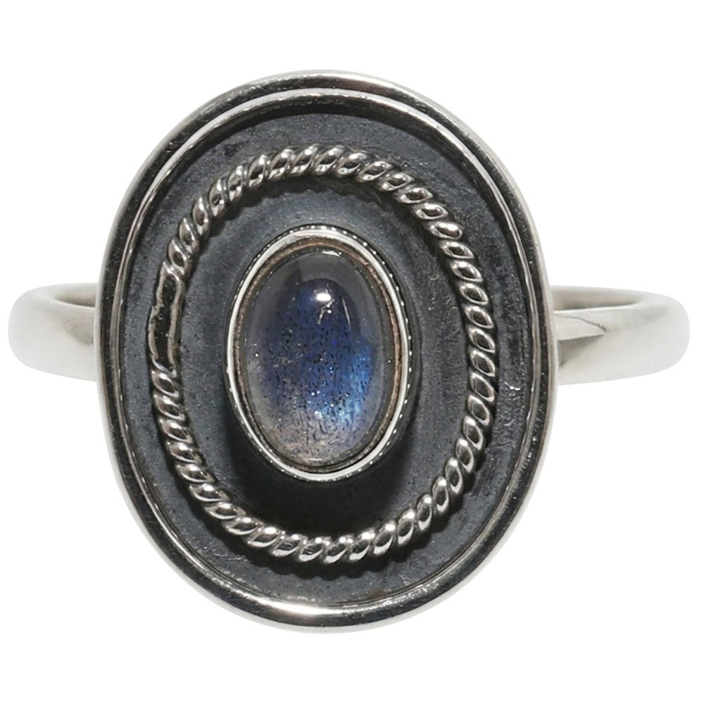 Blue Labradorite 925 Sterling Silver Ring Jewelry Size-20 SR01585