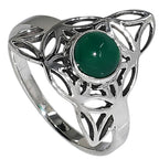 Green Onyx 925 Sterling Silver Ring Jewelry Size-17 SR01587