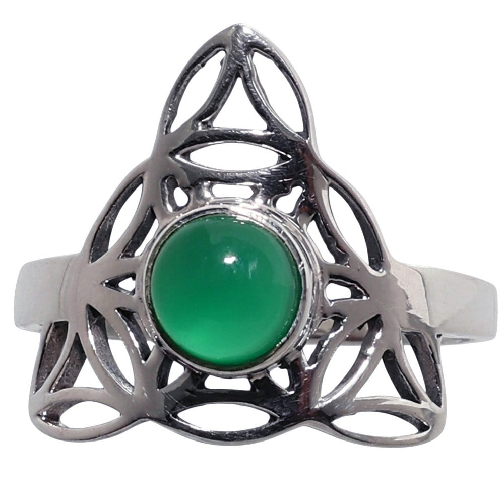 Green Onyx 925 Sterling Silver Ring Jewelry Size-17 SR01587