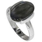 Faceted Blue Labradorite 925 Sterling Silver Ring Jewelry Size-17 SR01588