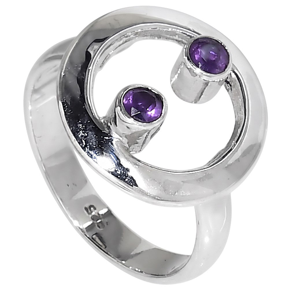 Amethyst 925 Sterling Silver Ring Jewelry Size-14 SR01589