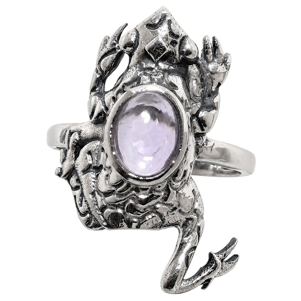 Frog - Amethyst 925 Sterling Silver Ring Jewelry Size-17 SR01590