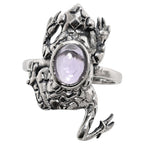 Frog - Amethyst 925 Sterling Silver Ring Jewelry Size-17 SR01590