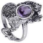 Frog - Amethyst 925 Sterling Silver Ring Jewelry Size-17 SR01590