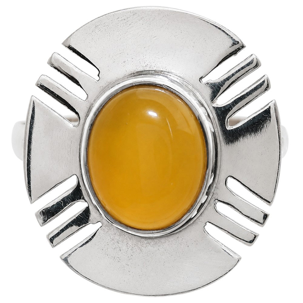 Yellow Onyx 925 Sterling Silver Ring Jewelry Size-20 SR01592