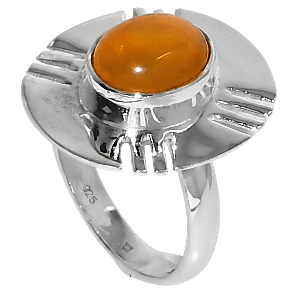 Yellow Onyx 925 Sterling Silver Ring Jewelry Size-20 SR01592