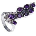 African Amethyst 925 Sterling Silver Ring Jewelry Size-17 SR01593