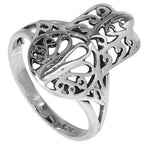Hamsa Hand 925 Sterling Silver Ring Jewelry Size-14 SR01595
