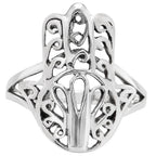 Hamsa Hand 925 Sterling Silver Ring Jewelry Size-14 SR01595