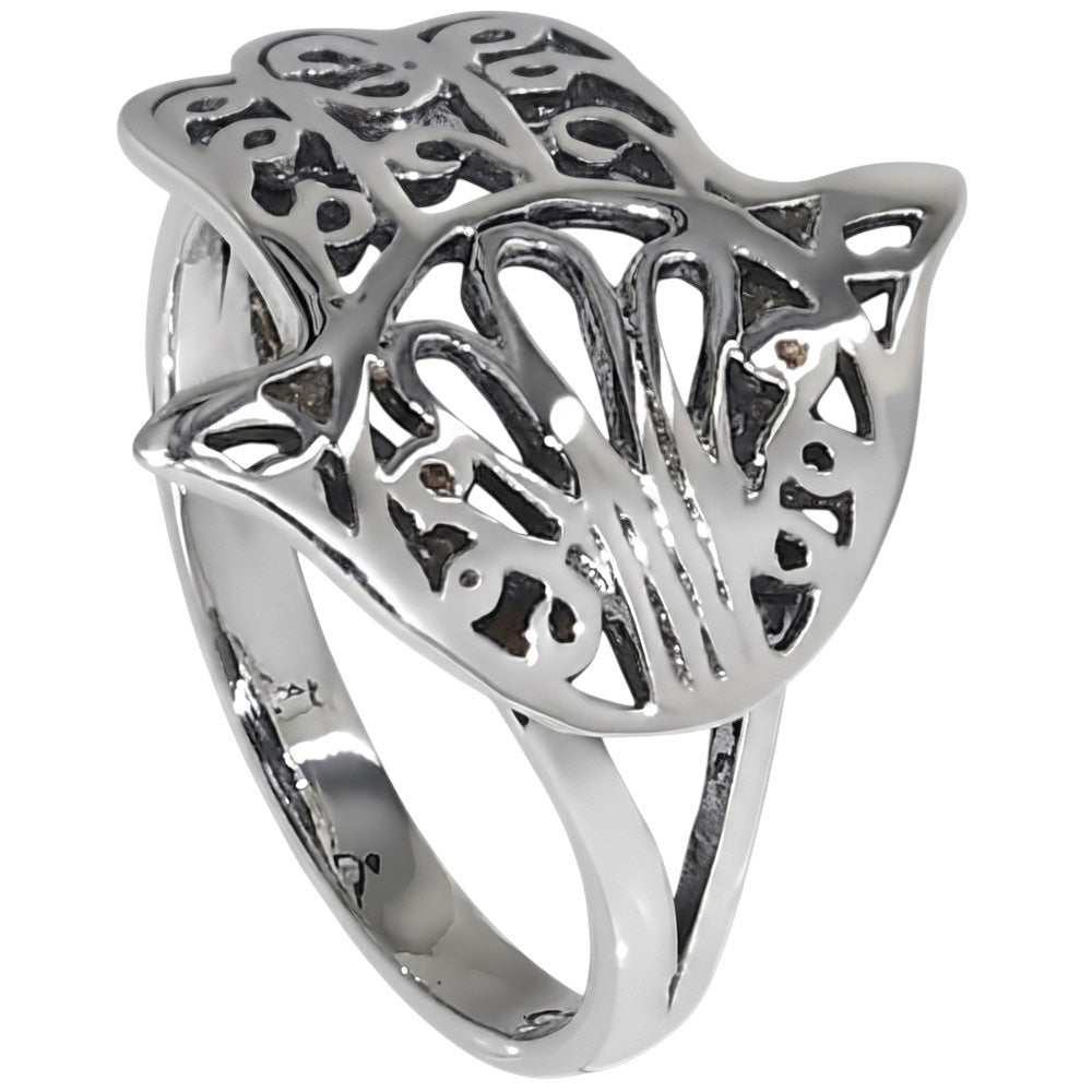 Hamsa Hand 925 Sterling Silver Ring Jewelry Size-14 SR01596