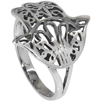 Hamsa Hand 925 Sterling Silver Ring Jewelry Size-14 SR01596