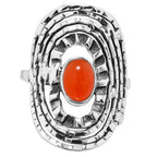 Carnelian 925 Sterling Silver Ring Jewelry Size-21 SR01598