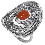Carnelian 925 Sterling Silver Ring Jewelry Size-21 SR01598