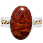 Two Tone - Noreena Jasper 925 Sterling Silver Ring Jewelry Size-12 SR01602