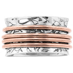 Two Tone - Spinner 925 Sterling Silver Ring Jewelry Size-18 SR01617