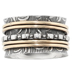 Two Tone - Spinner 925 Sterling Silver Ring Jewelry Size-18 SR01619