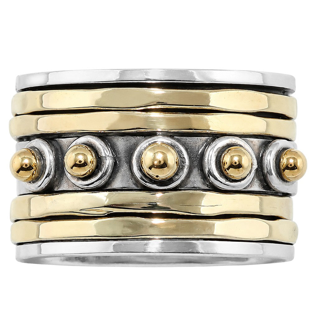 Two Tone - Spinner 925 Sterling Silver Ring Jewelry Size-16 SR01621