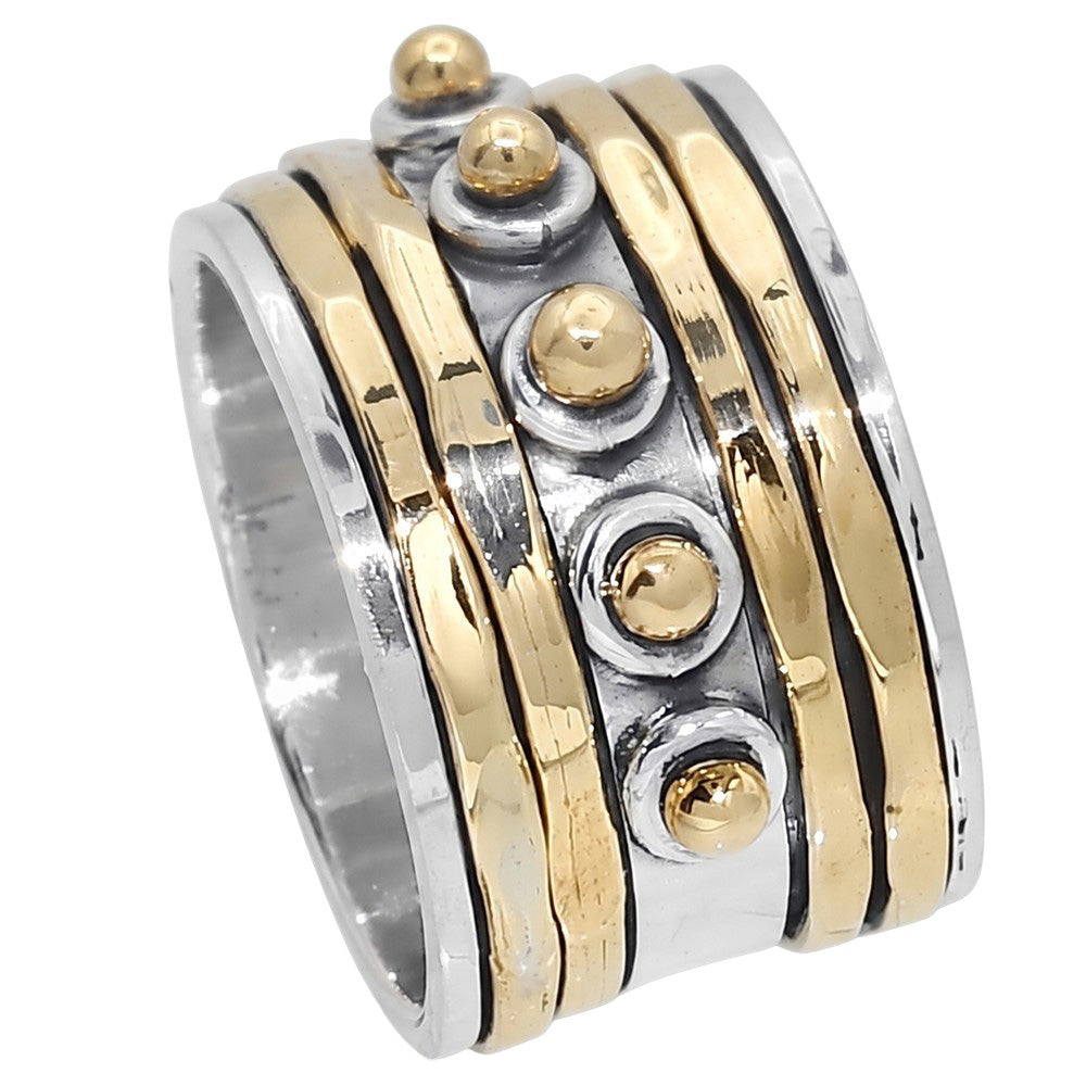 Two Tone - Spinner 925 Sterling Silver Ring Jewelry Size-16 SR01621