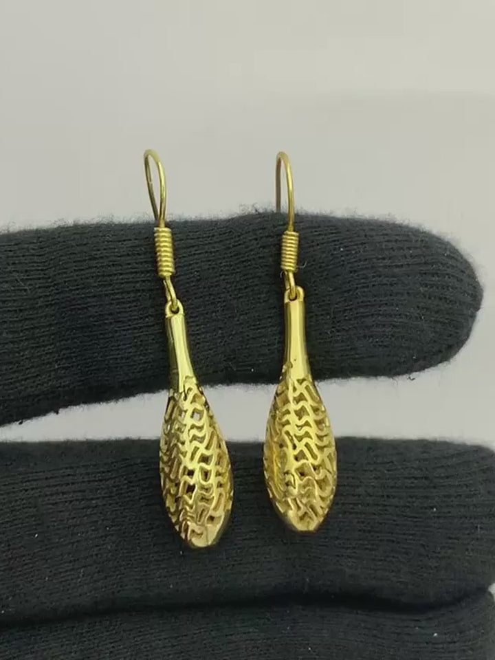 Fashionable 18K Gold Plated Teardrop Earrings for Ethnic & Western Wear BIE1010